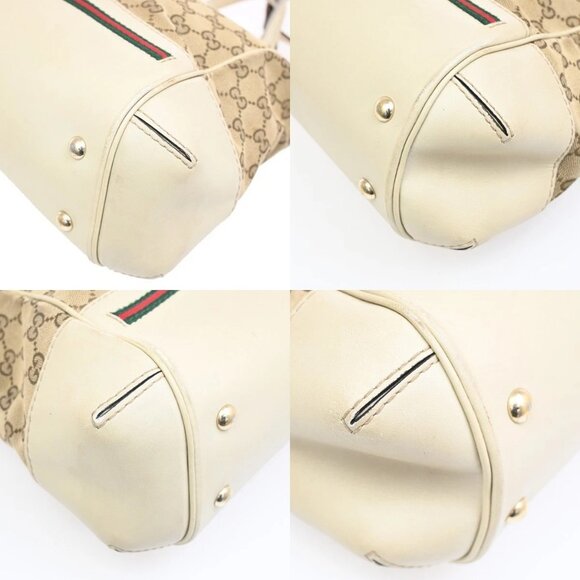 GUCCI Sherry GG Pattern 2way Shoulder HandBag Canvas Leather BN WE - Picture 12 of 15